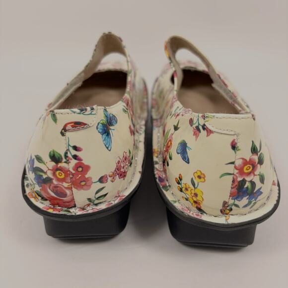 Alegria Paloma Mary Jane Shoes 39 8.5-9 Floral Butterfly Leather Ivory Coquette - Picture 7 of 11